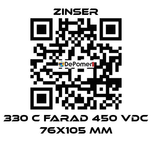 330 C FARAD 450 VDC 76X105 MM Zinser