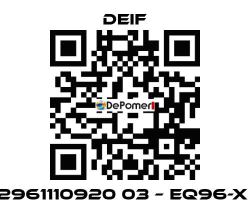 2961110920 03 – EQ96-X  Deif