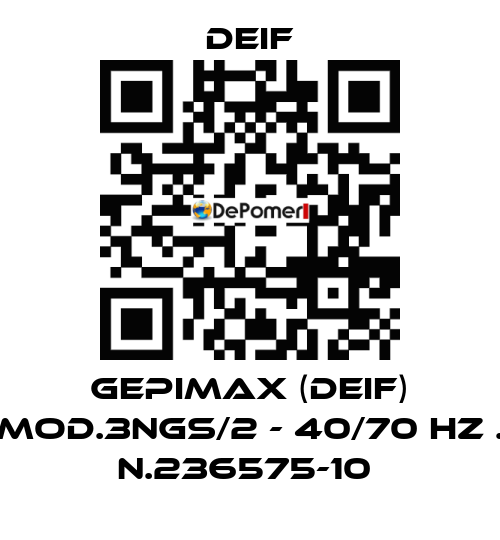 GEPIMAX (DEIF) MOD.3NGS/2 - 40/70 HZ . N.236575-10  Deif