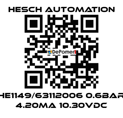 HE1149/63112006 0.6BAR 4.20MA 10.30VDC Hesch Automation