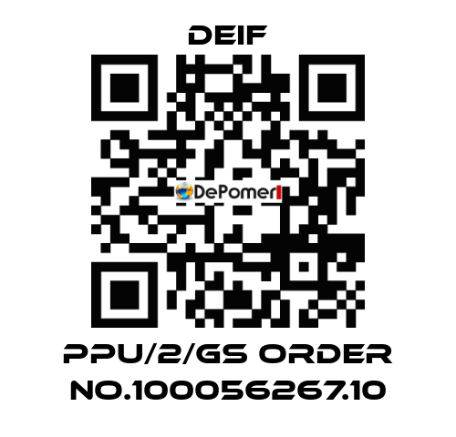 PPU/2/Gs ORDER No.100056267.10 Deif