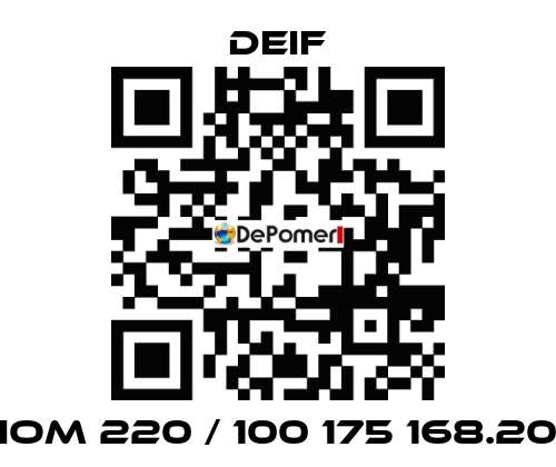 IOM 220 / 100 175 168.20 Deif