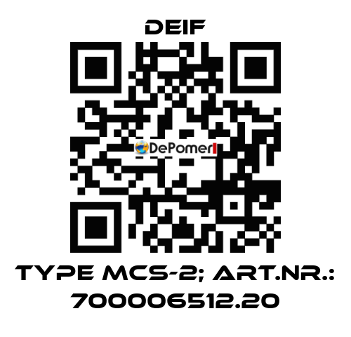 Type MCS-2; Art.nr.: 700006512.20 Deif