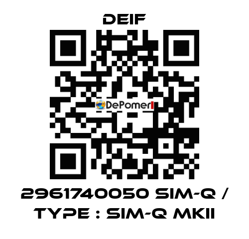 2961740050 SIM-Q / Type : SIM-Q MKII Deif