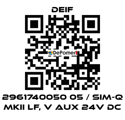 2961740050 05 / SIM-Q MKII LF, V aux 24V DC Deif