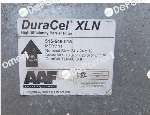 DuraCel XLN-60 DHF REPLACED BY DuraCel XL60N (M516-101-001)  AAF