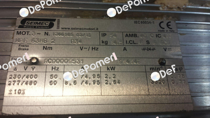 HPE63MB 2 B34  , Nr: 1366165  OEM Seimec (Rossi)