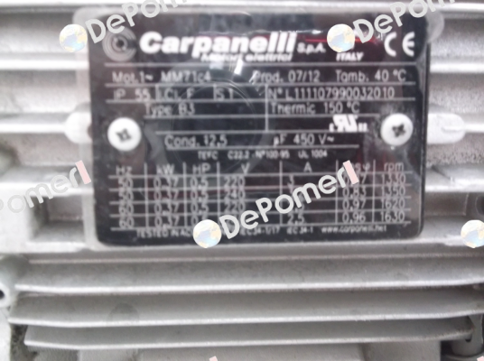 MM71 c 4 Ser. Nr.: L111107990032010 oem  Carpanelli