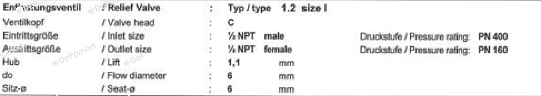 F066184 Valve type: 1.2  Niezgodka