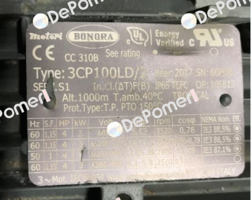 3CP100LD/2 obsolete, replacement 4050+0082 Bonora