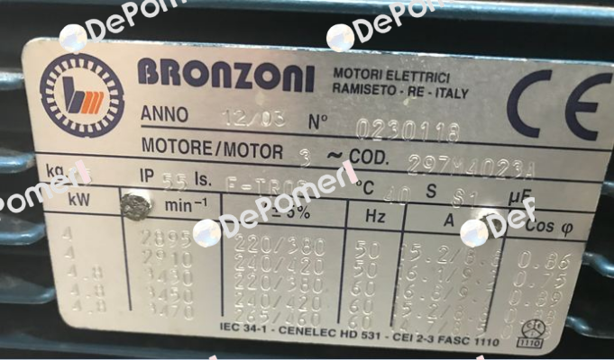 0230118 ( OEM code RCOMV 00021  ) Bronzoni