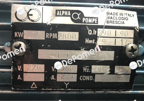 01 1/2 RA-T Alpha Pompe