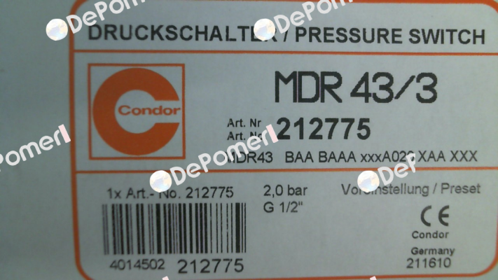 P/N: 212775, Type: MDR 43/3 Condor