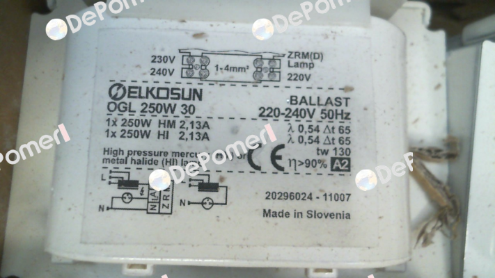 20296024 / OGL 250 W 30 220-240/50 030A084 Tridonic