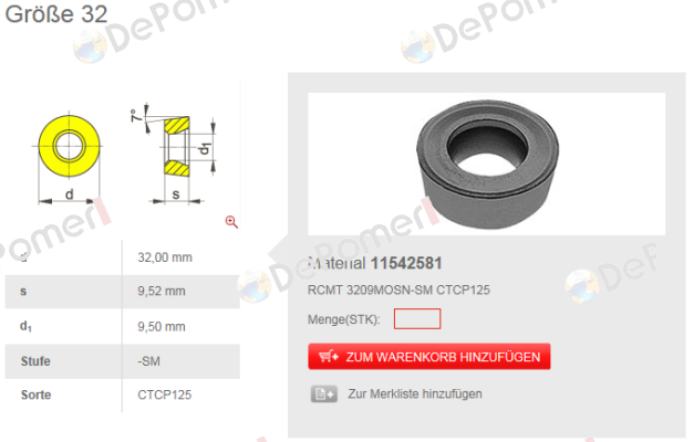 RCMT 3209MOSN-ZM HCX1125 (CT 115 42581)  Ceratizit