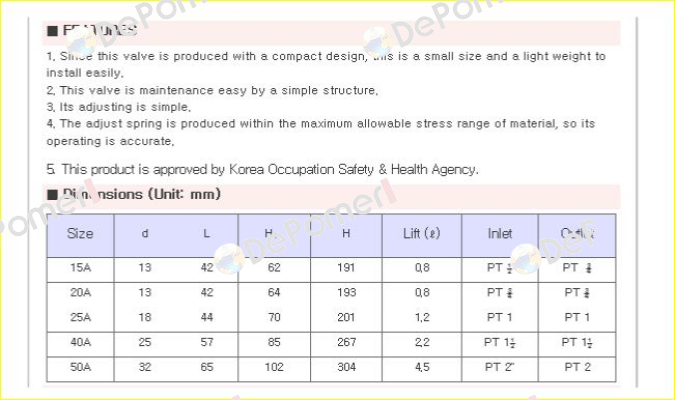 JSV-HT41 (Safety Valve)  Jokwang