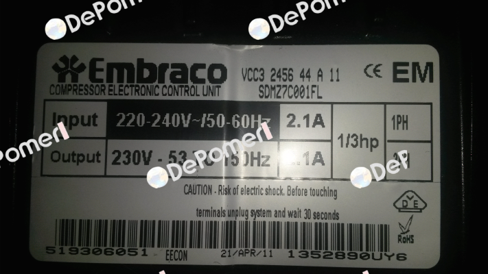 VCC3 2456 44  OEM Embraco