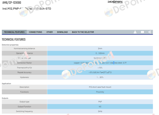 AM6/CP-1CVE80 Micro Detectors / Diell