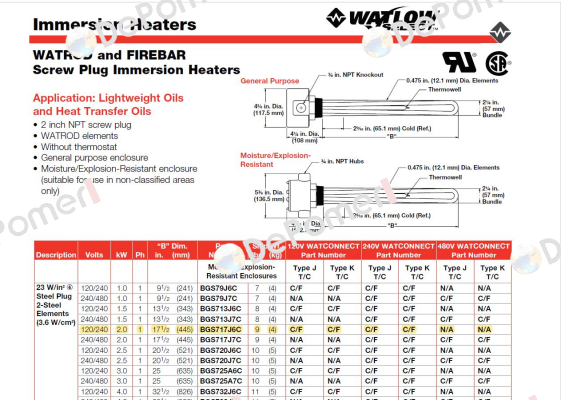 BGS717J6C Watlow