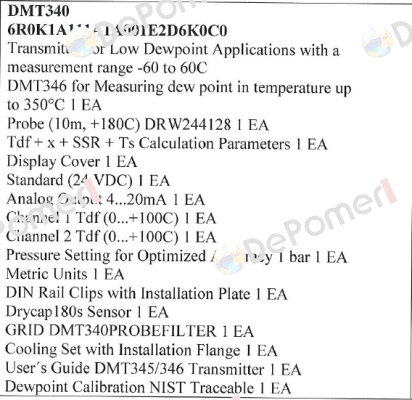 DMT340 6R0K1A111A1A001E2D6K0C0  Vaisala